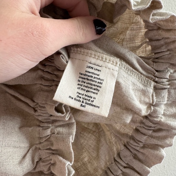 NWT Myrah Penaloza Mona linen two piece set harem crop top beige o/s - Picture 9 of 10